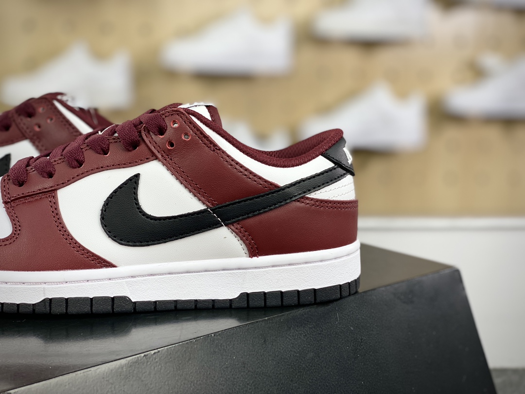 240 耐克Nike SB Dunk Low"Dark Team Red/Black"扣篮系列滑板板鞋“深酒红白黑”FJ4616-600