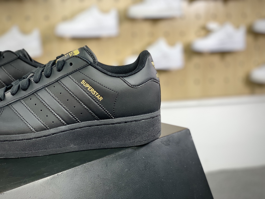 200 阿迪达斯/三叶草Adidas Originals Superstar XLG 贝壳头系列低帮板鞋“皮革武士黑金LOGO”ID4656