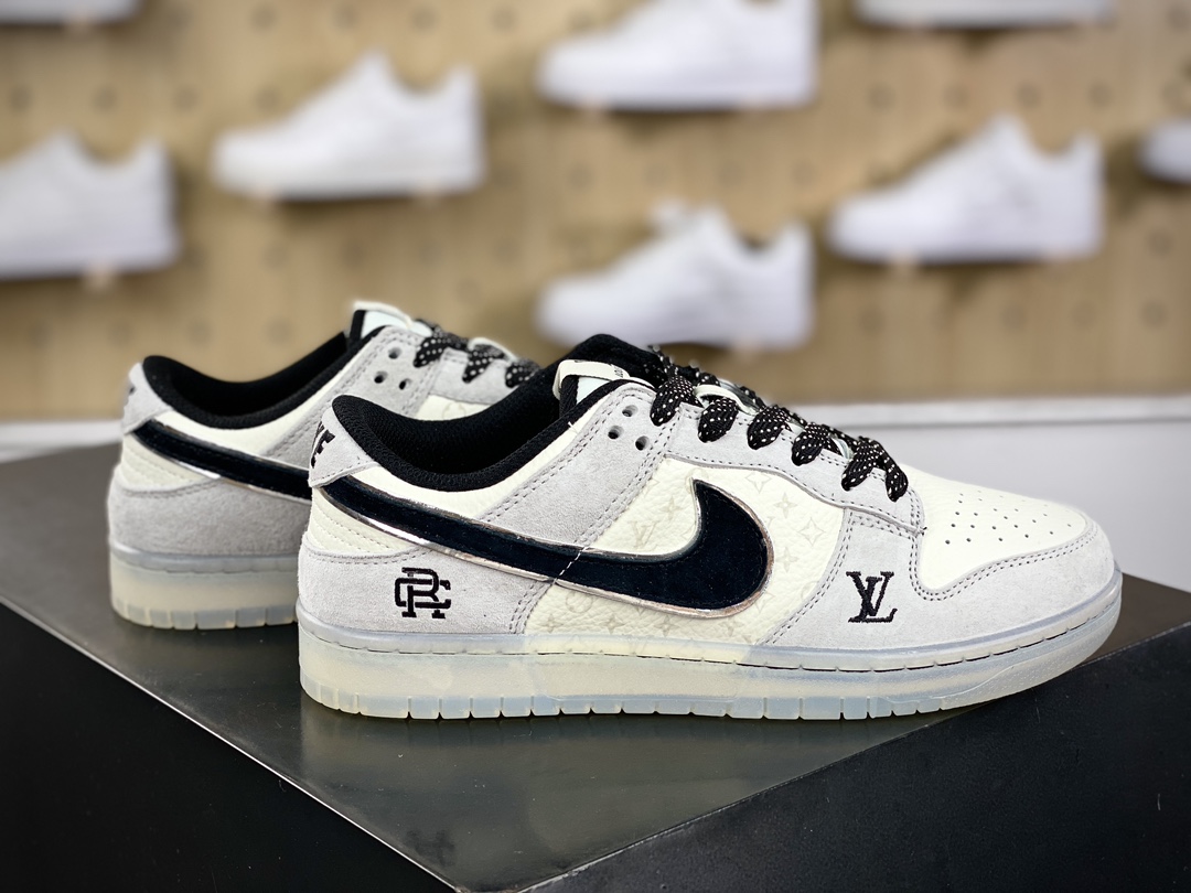 280 Louis Vuitton x Reigning Champ x Nike SB Dunk Low”Wolf Grey/Black/LV Monogram”扣篮板鞋“卫冕冠军狼灰黑LV老花”CR8033-501