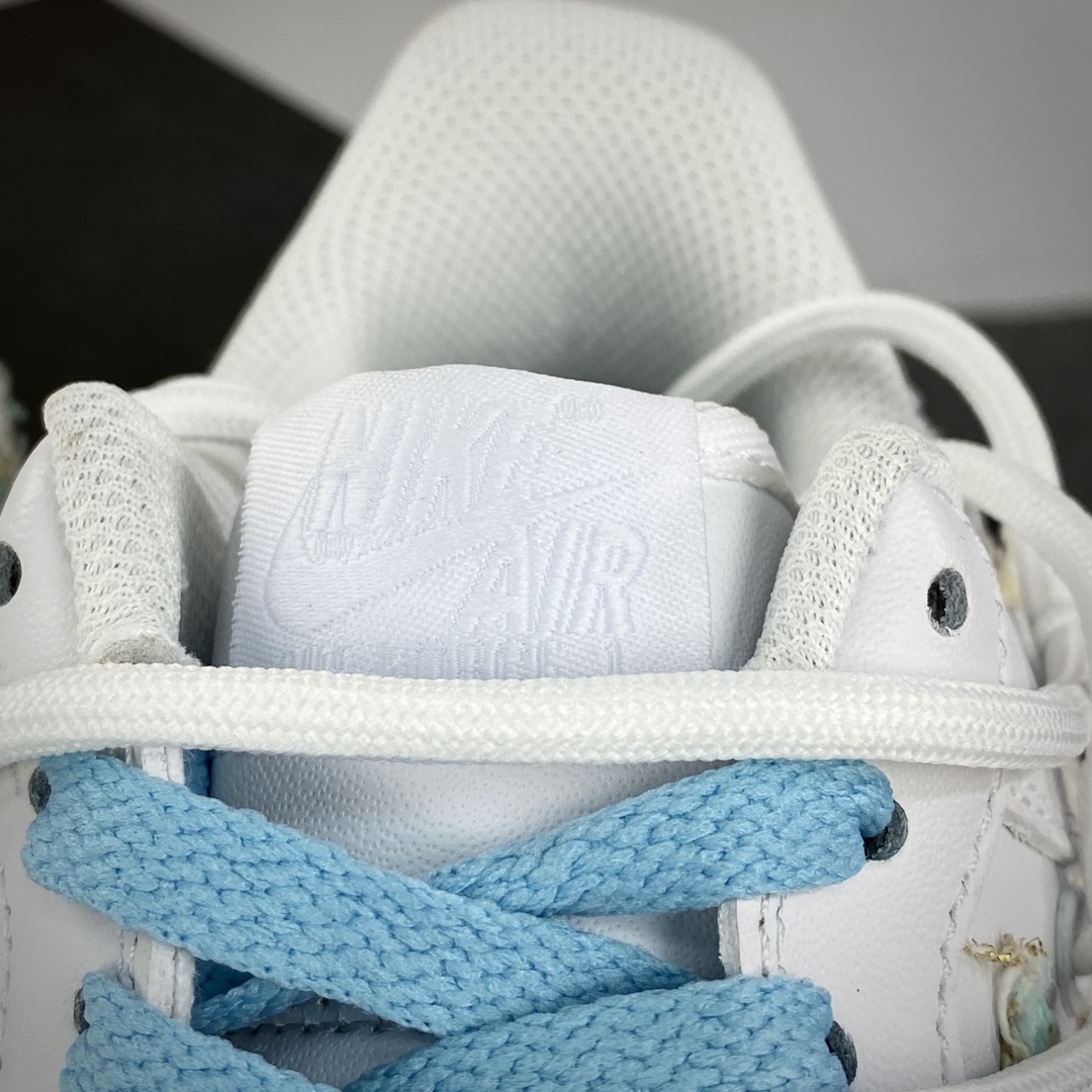 260 耐克Nike Air Force 1'07 Low”White/Blue Tweed”空军一号低帮板鞋“白浅蓝绿编织小香风绑绳”DH9999-223