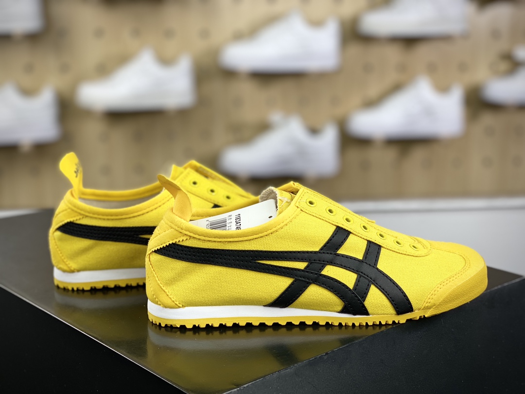 140 鬼塚虎/Onitsuka Tiger  Mexico 66 Slip-On 墨西哥系列复慢跑鞋“帆布李小龙黄黑”1183A746-750