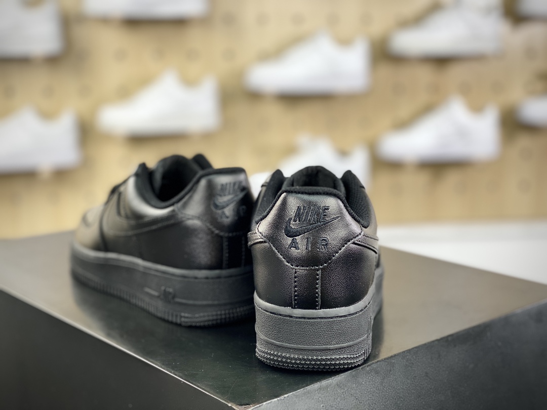 160 Nike Air Force 1'07 Low”Triple/Black”空军一号低帮板鞋“皮革亮皮全黑”CW2288-001