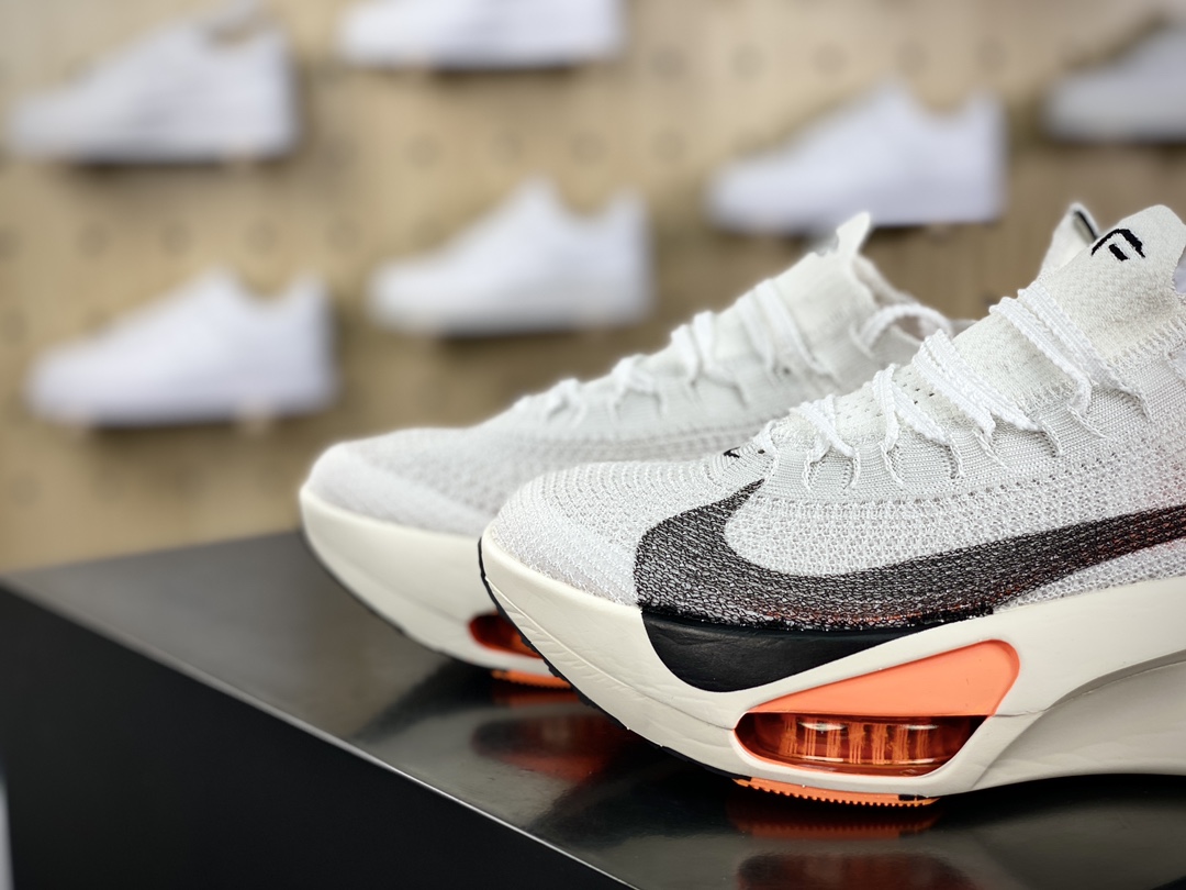 320 Nike Air Zoom Alphafly Next% 3 Proto”White Orange”阿尔法慢跑鞋“针织白黑橙”FD8256-100