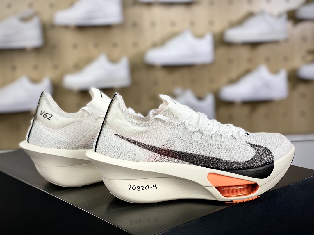 320 Nike Air Zoom Alphafly Next% 3 Proto”White Orange”阿尔法慢跑鞋“针织白黑橙”FD8256-100