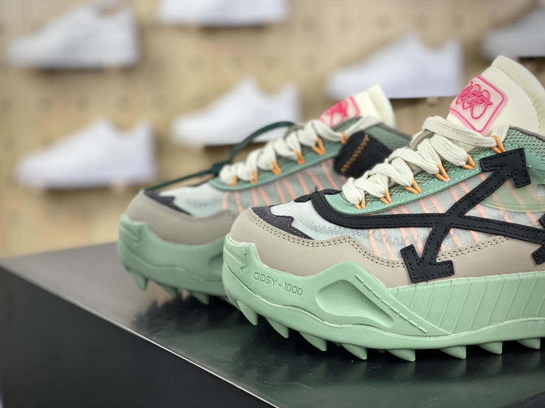 380 Off-White ODSY-1000 Chunky Arrow 系列低帮箭头增高老爹风运动鞋“白绿”OMIA139R21FAB0010145