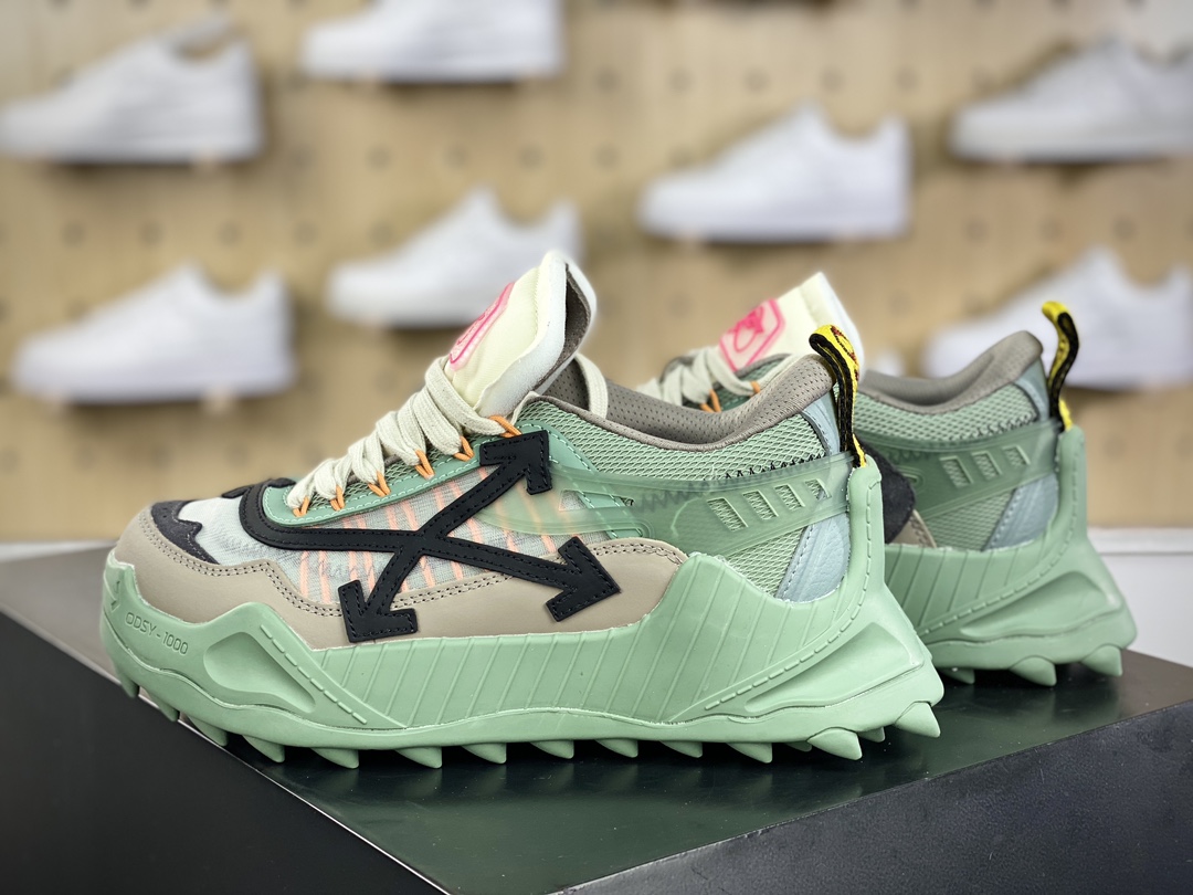 380 Off-White ODSY-1000 Chunky Arrow 系列低帮箭头增高老爹风运动鞋“白绿”OMIA139R21FAB0010145