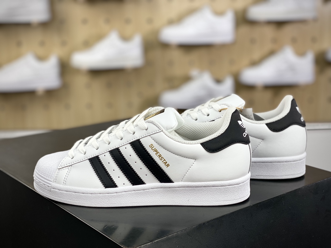 160 阿迪达斯/三叶草Adidas Originals Superstar”White/Black/Gold”经典板鞋“20版皮革白黑金标”EG4958