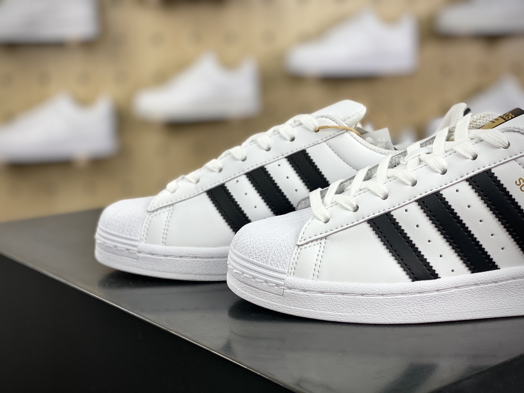 160 阿迪达斯/三叶草Adidas Originals Superstar”White/Black/Gold”经典板鞋“20版皮革白黑金标”EG4958