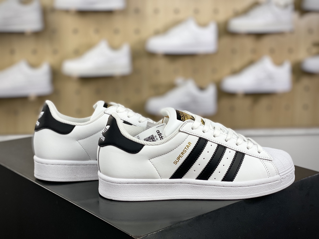 160 阿迪达斯/三叶草Adidas Originals Superstar”White/Black/Gold”经典板鞋“20版皮革白黑金标”EG4958