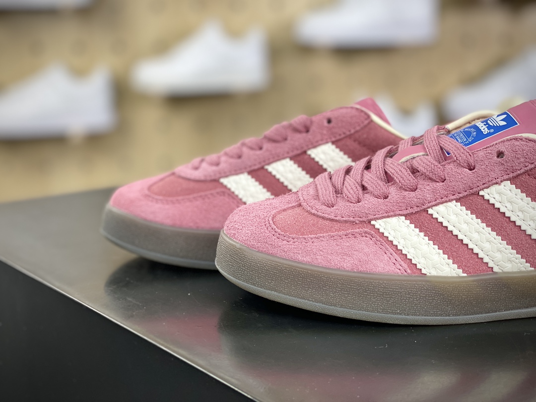 160 阿迪达斯Adidas Gazelle Indoor Trainers 羚羊内训系列低帮板鞋“翻毛树莓粉白焦糖底”IF1809