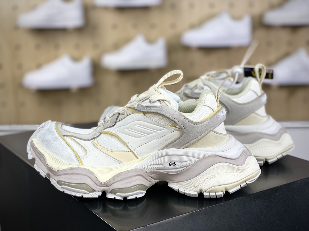 420 法国高端奢侈品牌-巴黎世家BALENCIAGA Cargo Sneaker 5XL船型运动鞋“奶白灰做旧”784341 W2MV1 1170