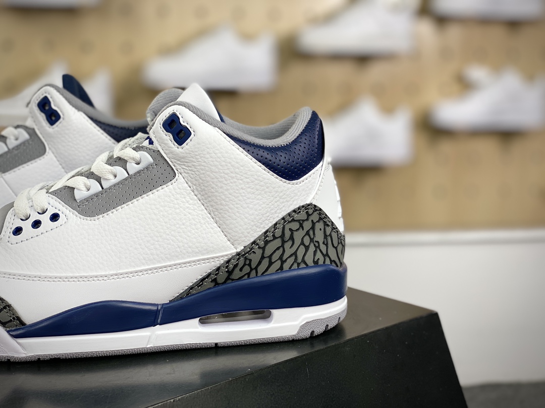 280 耐克Nike Air Jordan 3 Retro PE”White Midnight Navy”迈克尔·乔丹AJ3代中帮篮球鞋“白午夜蓝爆裂纹”CT8532-140