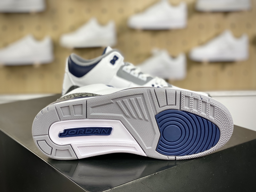 280 耐克Nike Air Jordan 3 Retro PE”White Midnight Navy”迈克尔·乔丹AJ3代中帮篮球鞋“白午夜蓝爆裂纹”CT8532-140