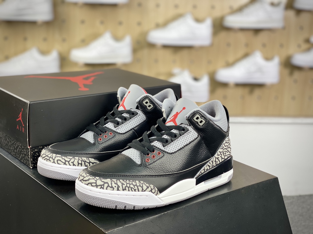 280 耐克Nike Air Jordan 3 Retro OG”Black Cement”迈克尔·乔丹AJ3代中帮篮球鞋“黑水泥爆裂纹”854262-001