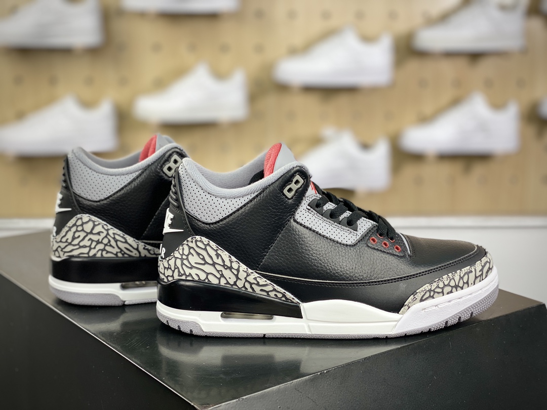 280 耐克Nike Air Jordan 3 Retro OG"Black Cement"迈克尔·乔丹AJ3代中帮篮球鞋“黑水泥爆裂纹”854262-001