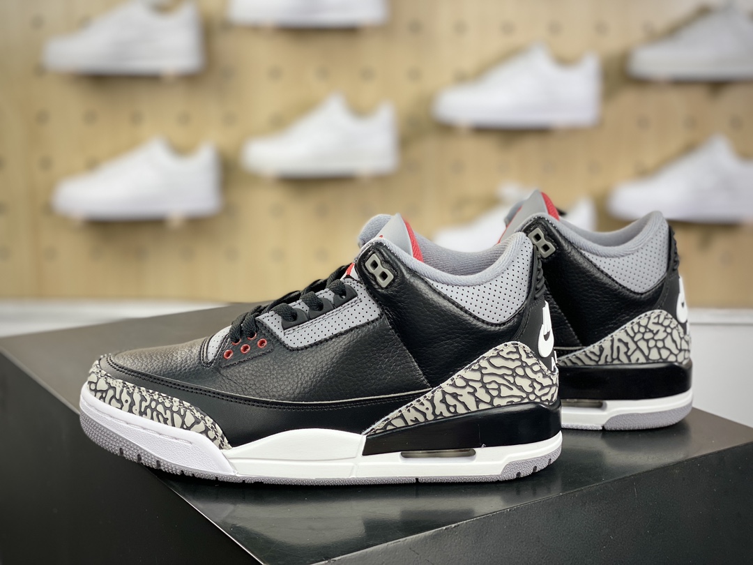 280 耐克Nike Air Jordan 3 Retro OG"Black Cement"迈克尔·乔丹AJ3代中帮篮球鞋“黑水泥爆裂纹”854262-001