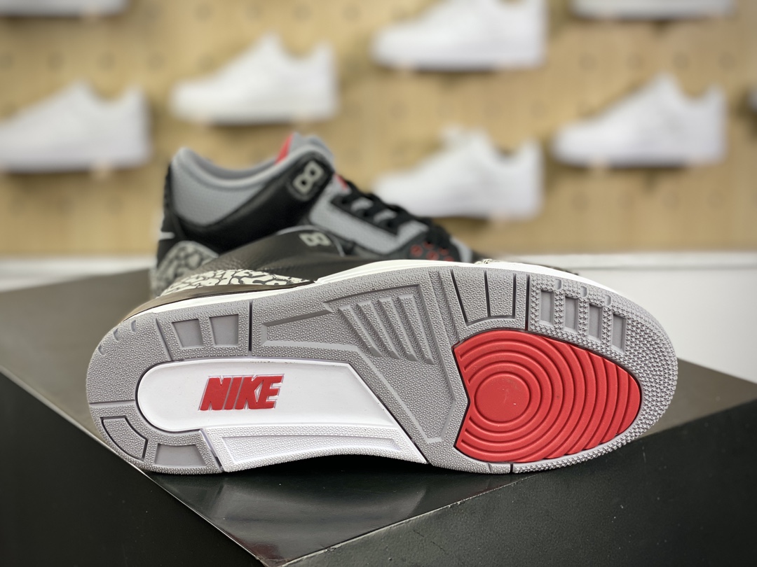 280 耐克Nike Air Jordan 3 Retro OG"Black Cement"迈克尔·乔丹AJ3代中帮篮球鞋“黑水泥爆裂纹”854262-001