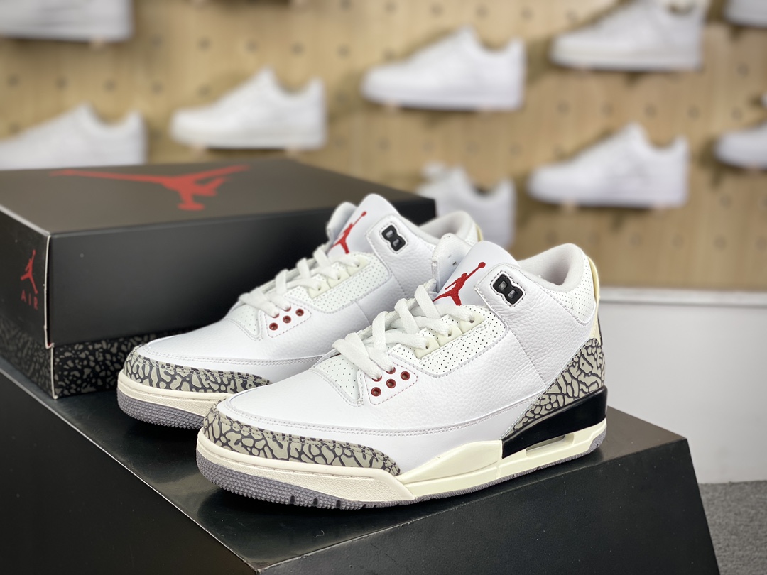 280 耐克Nike Air Jordan 3 Retro”White Cement Reimagined”迈克尔·乔丹AJ3代中帮篮球鞋“白水泥爆裂纹氧化黄”DN3707-100