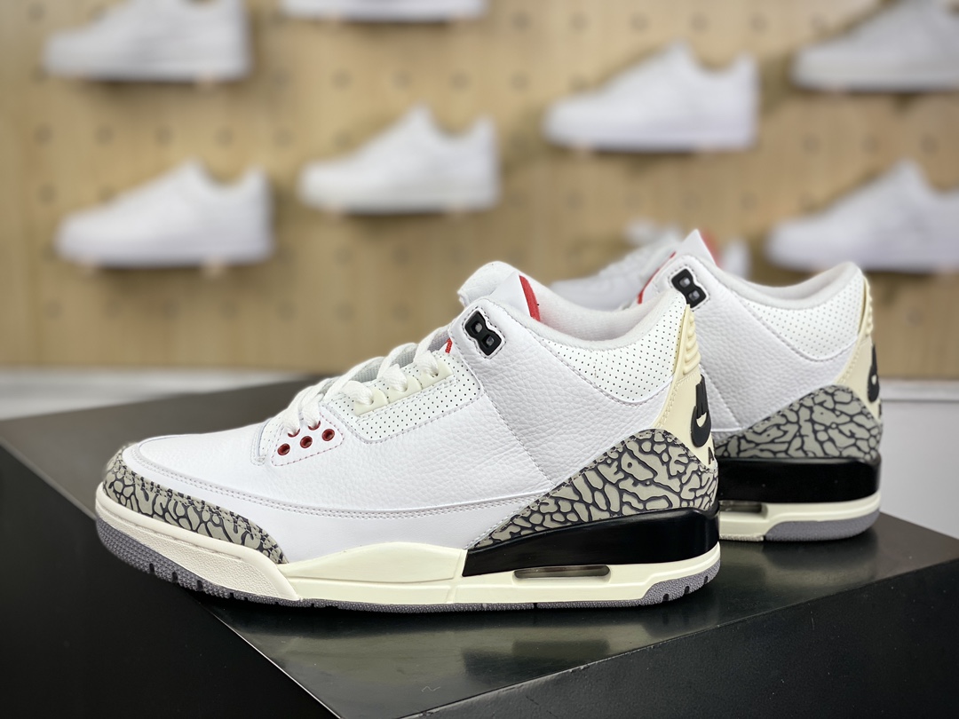 280 耐克Nike Air Jordan 3 Retro"White Cement Reimagined"迈克尔·乔丹AJ3代中帮篮球鞋“白水泥爆裂纹氧化黄”DN3707-100