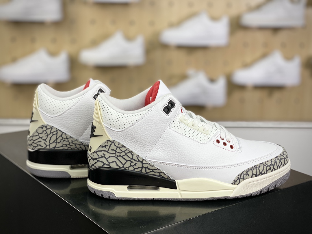 280 耐克Nike Air Jordan 3 Retro"White Cement Reimagined"迈克尔·乔丹AJ3代中帮篮球鞋“白水泥爆裂纹氧化黄”DN3707-100