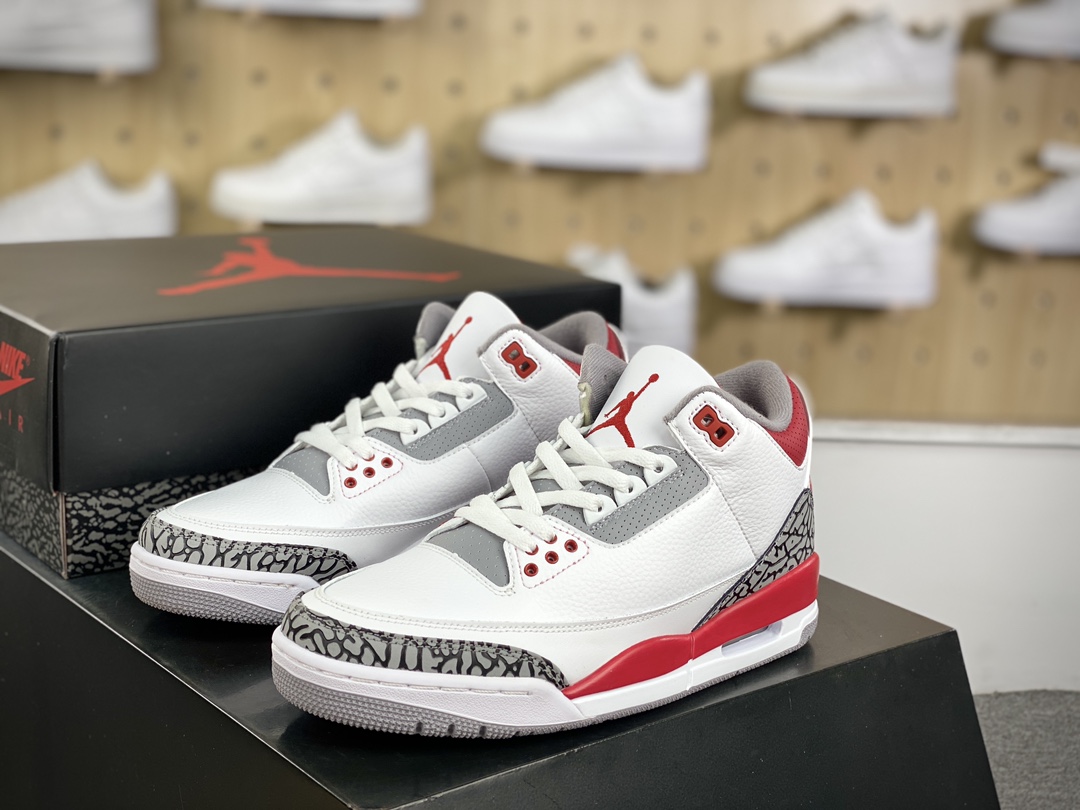 280 耐克Nike Air Jordan 3 Retro OG”Fire Red”迈克尔·乔丹AJ3代中帮篮球鞋“22款白红火焰红”DN3707-160