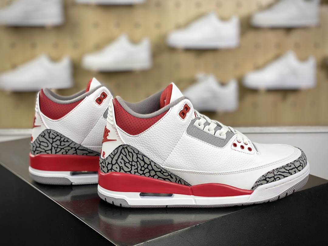 280 耐克Nike Air Jordan 3 Retro OG"Fire Red"迈克尔·乔丹AJ3代中帮篮球鞋“22款白红火焰红”DN3707-160