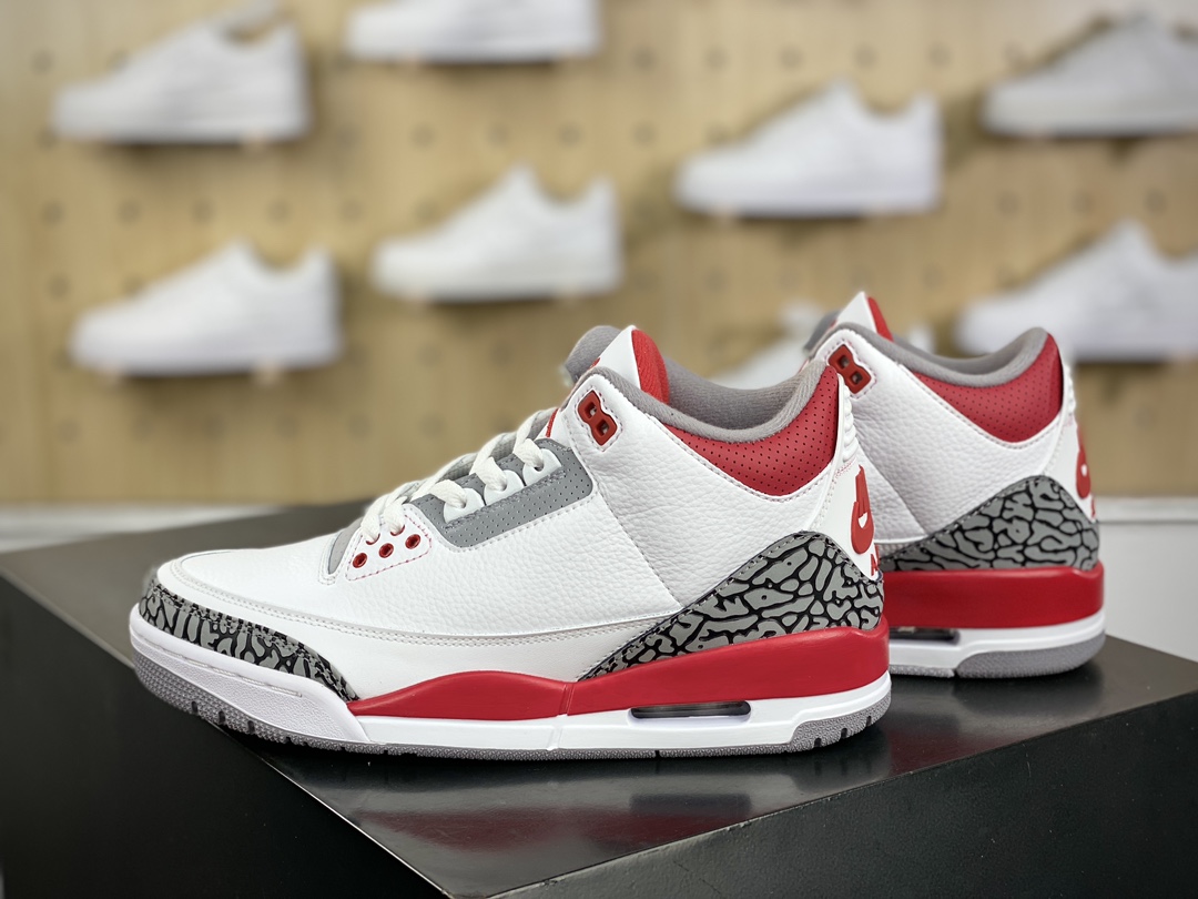 280 耐克Nike Air Jordan 3 Retro OG"Fire Red"迈克尔·乔丹AJ3代中帮篮球鞋“22款白红火焰红”DN3707-160