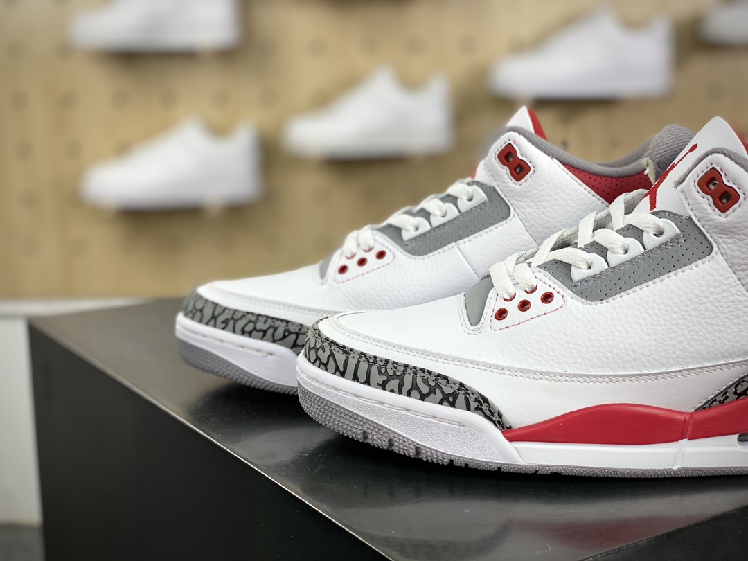 280 耐克Nike Air Jordan 3 Retro OG"Fire Red"迈克尔·乔丹AJ3代中帮篮球鞋“22款白红火焰红”DN3707-160