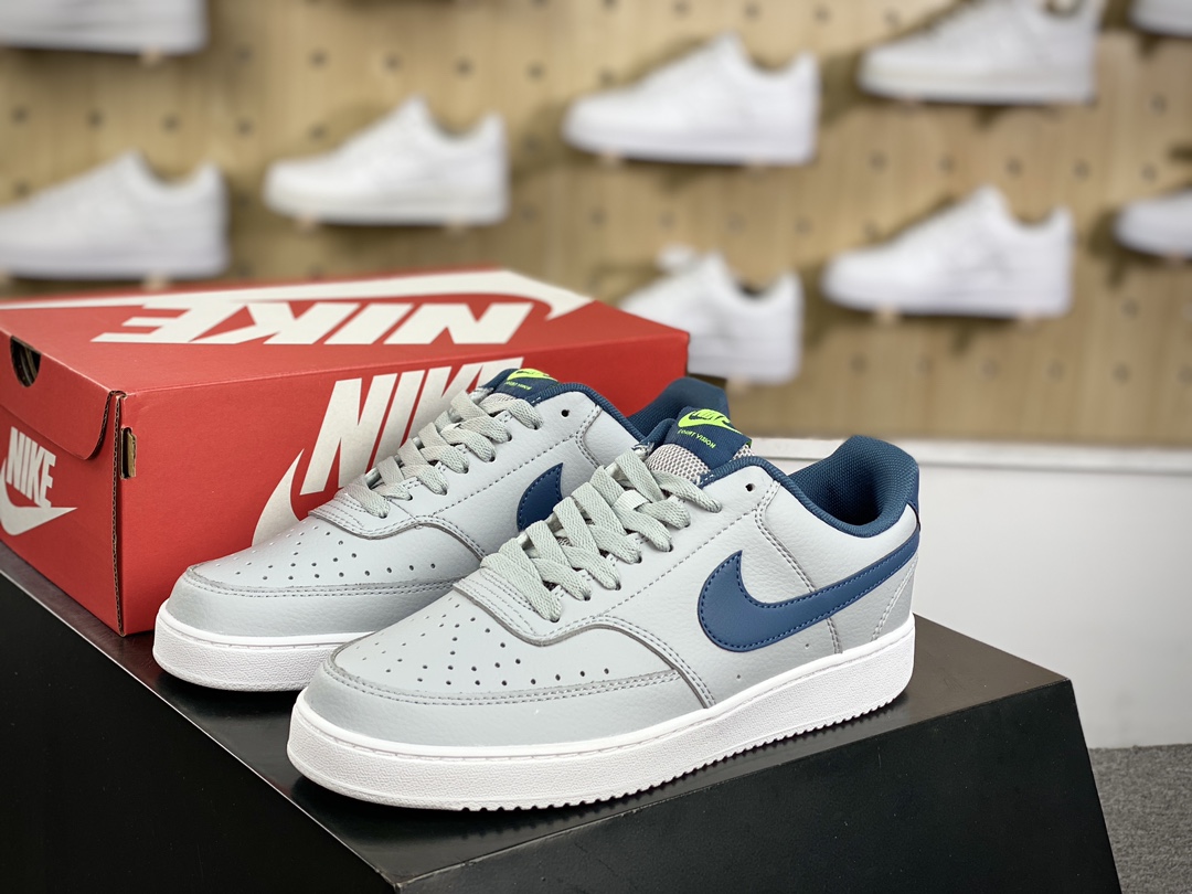 160 耐克Nike Court Vision Low 学院视觉系列休闲运动皮革板鞋“皮革灰蓝”CD5463-005