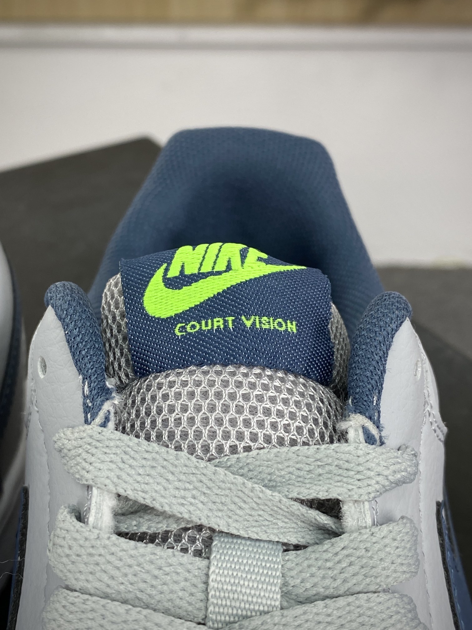 160 耐克Nike Court Vision Low 学院视觉系列休闲运动皮革板鞋“皮革灰蓝”CD5463-005