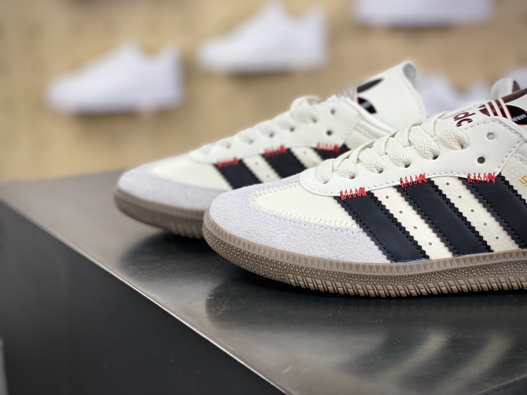 220 阿迪达斯/三叶草Adidas Originals Samba OG"Off White"桑巴舞板鞋“米白黑大鞋舌焦糖底”IF1810