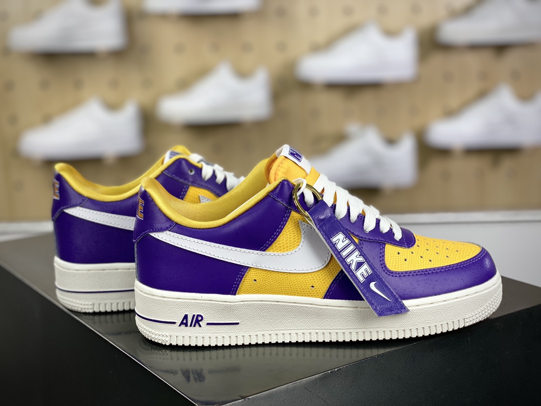 200 耐克Nike Wmns Air Force 1’07 Low SE”Be True to Her School”空军一号板鞋“皮革湖人紫黄”FJ1408-500