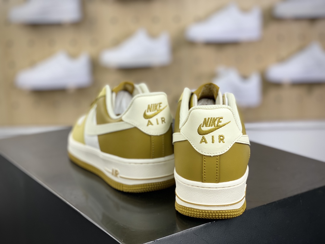 200 耐克Nike Air Force 1’07 Low"Bronzine Saturn Gold"空军一号系列板鞋“皮革沙土黄米白”FZ4034-716