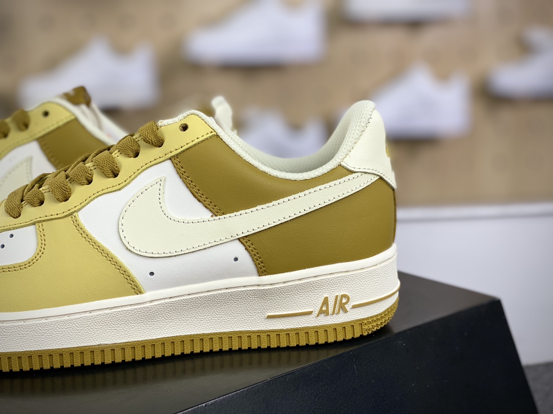 200 耐克Nike Air Force 1’07 Low"Bronzine Saturn Gold"空军一号系列板鞋“皮革沙土黄米白”FZ4034-716