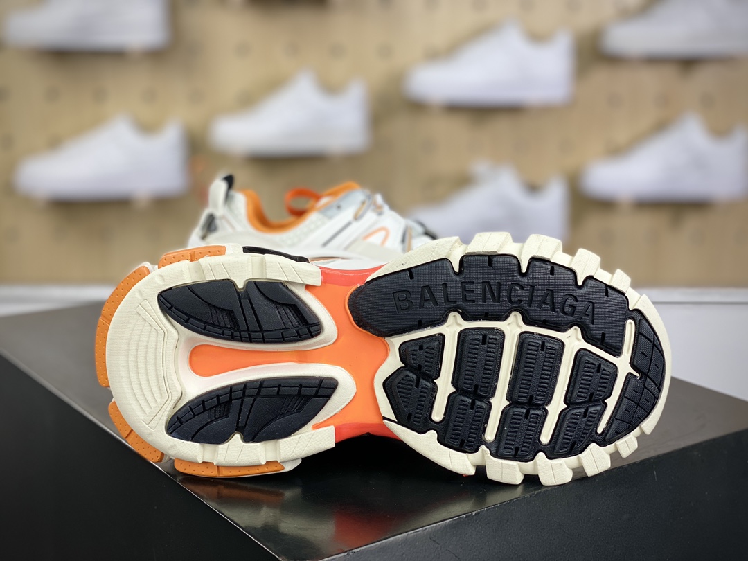 280 巴黎世家BALENCIAGA Track Trainers 3.0代复古野慢跑鞋“米白银橙黑3M”542023 W1GB1 9059