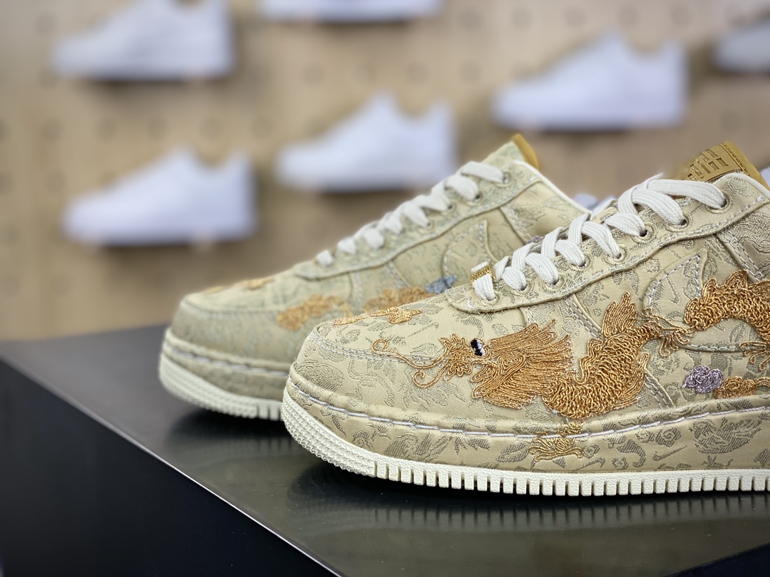 400 耐克Nike Air Force 1'07 Low”XIXI”空军一号低帮经典板鞋“囍庆龙凤呈祥黄金情人节”HJ4285-777