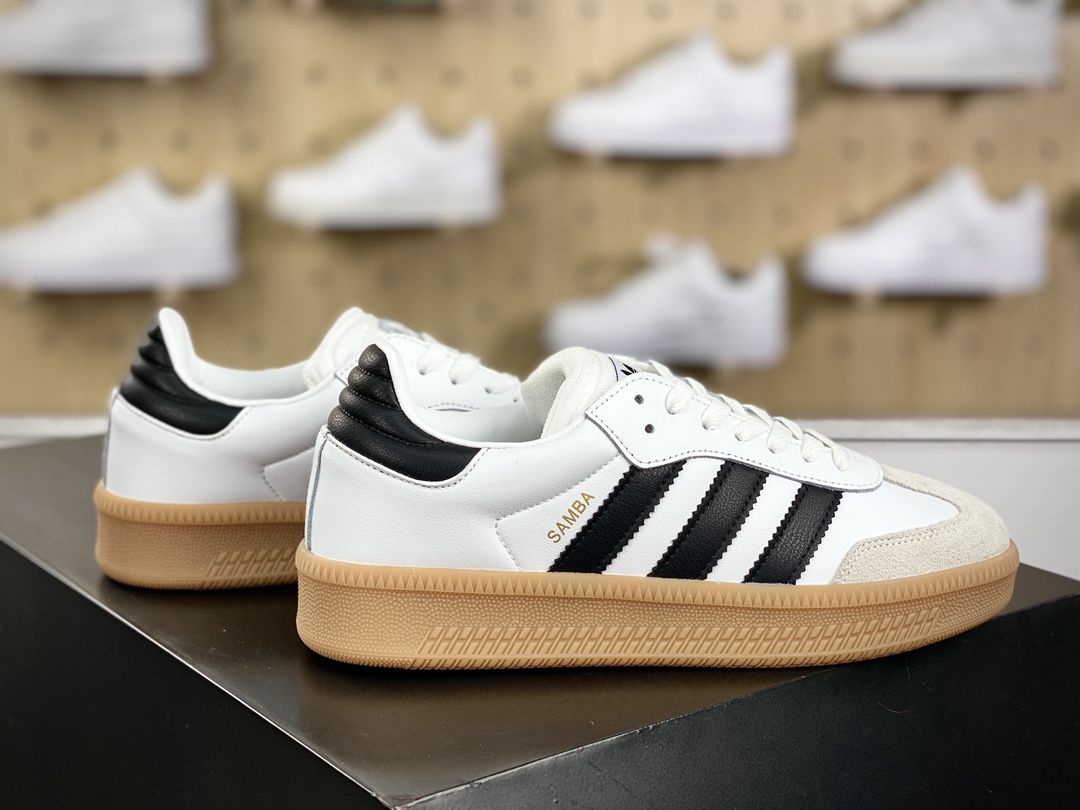 160 Adidas Samba XLG”White Black/Gum”桑巴舞板鞋“白黑生胶底”IE1377