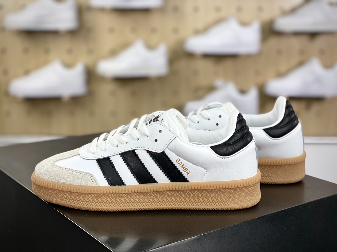 160 Adidas Samba XLG”White Black/Gum”桑巴舞板鞋“白黑生胶底”IE1377