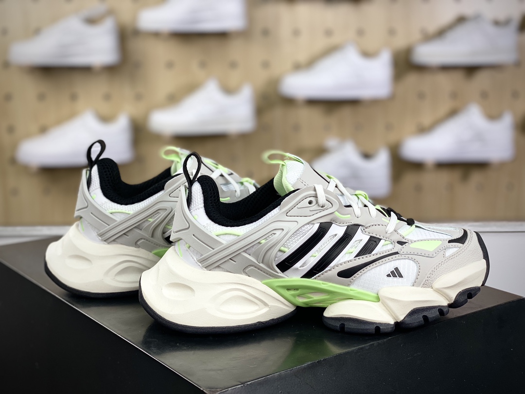 260 阿迪达斯Adidas XLG Runner Deluxe 跑步者豪华版系列低帮慢跑鞋“灰黑浅蓝”IH7800