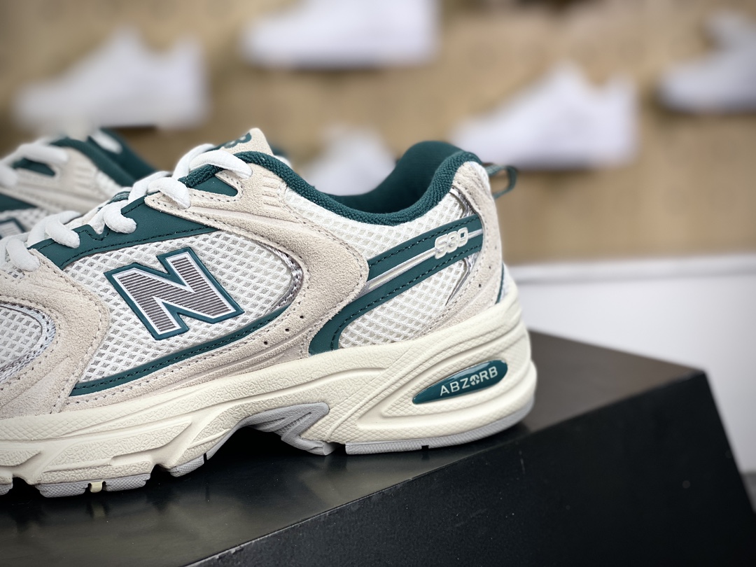 200 NB新百伦New Balance MR530系列复古老爹风网布跑步休闲运动鞋“白银金属绿”MR530AB