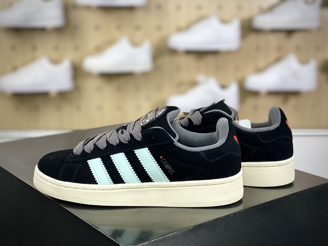 160 阿迪达斯Adidas Originals Campus 00s 学院系列面包风经典板鞋“翻毛黑玉蓝情人节”ID6249