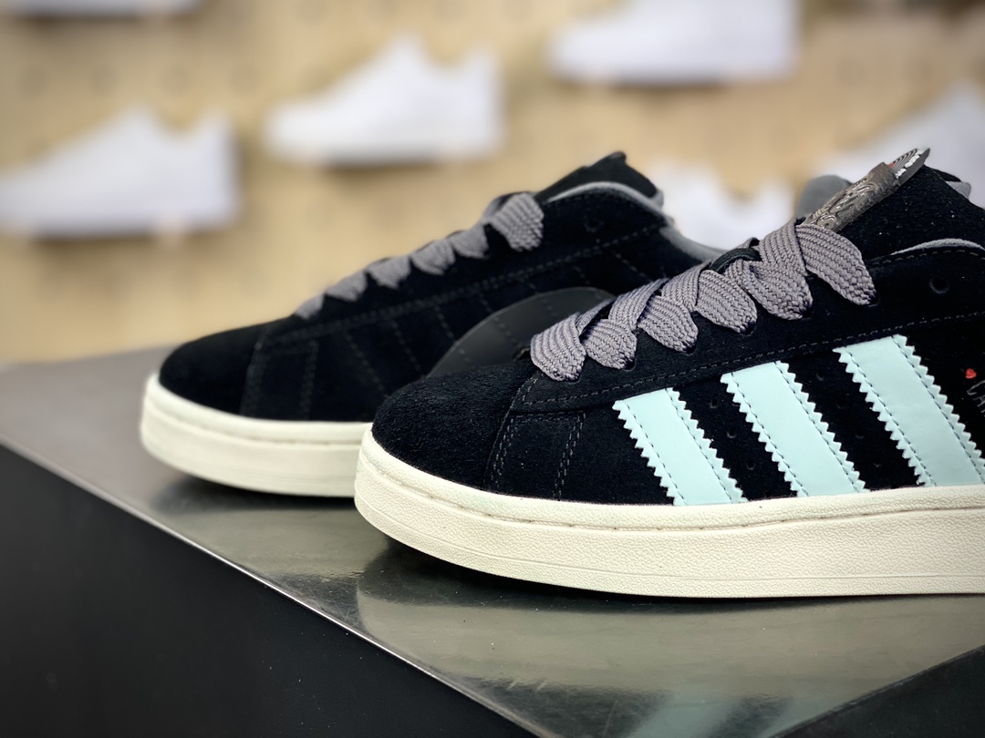 160 阿迪达斯Adidas Originals Campus 00s 学院系列面包风经典板鞋“翻毛黑玉蓝情人节”ID6249