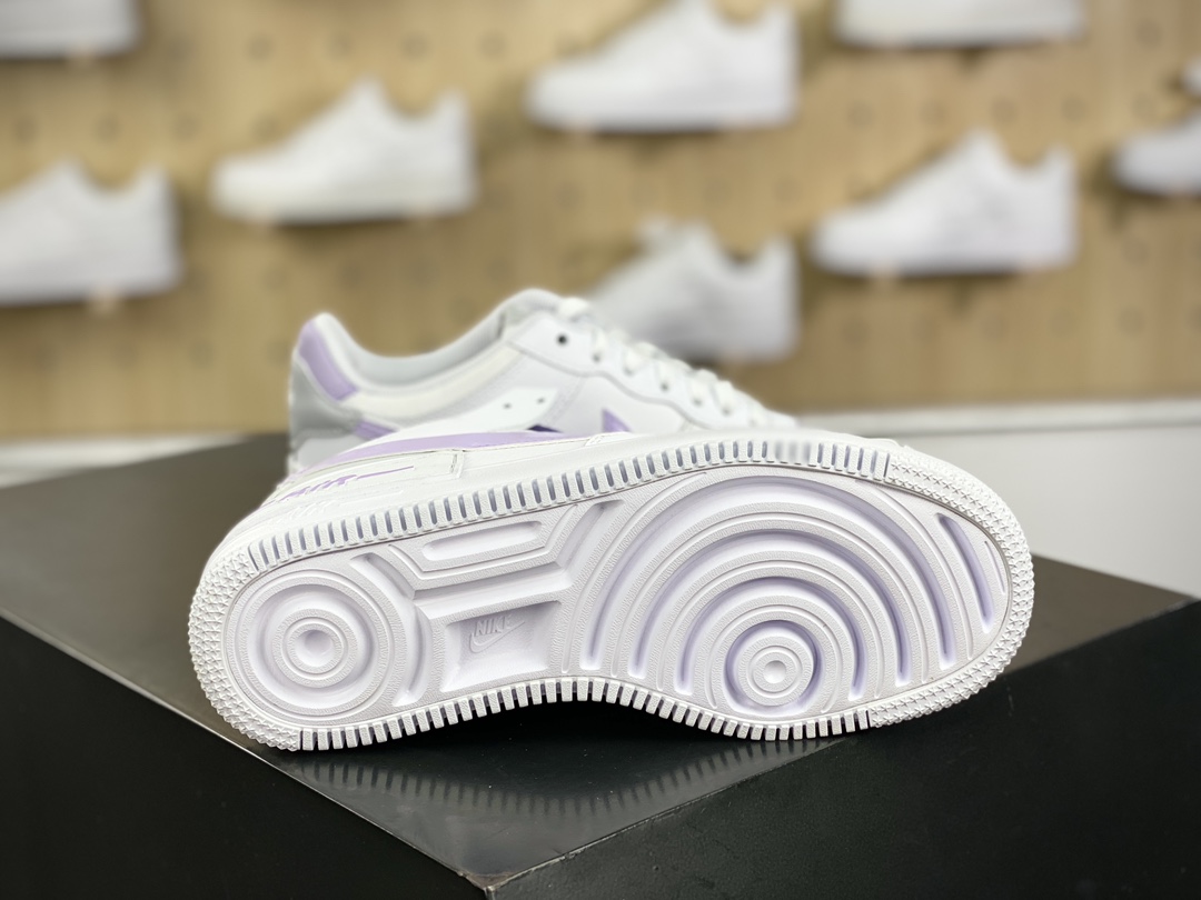 200 耐克Nike WMNS Air Force 1 Shadow"White/Grey/Purple"空军一号板鞋“皮革白浅灰紫”FN6335-102