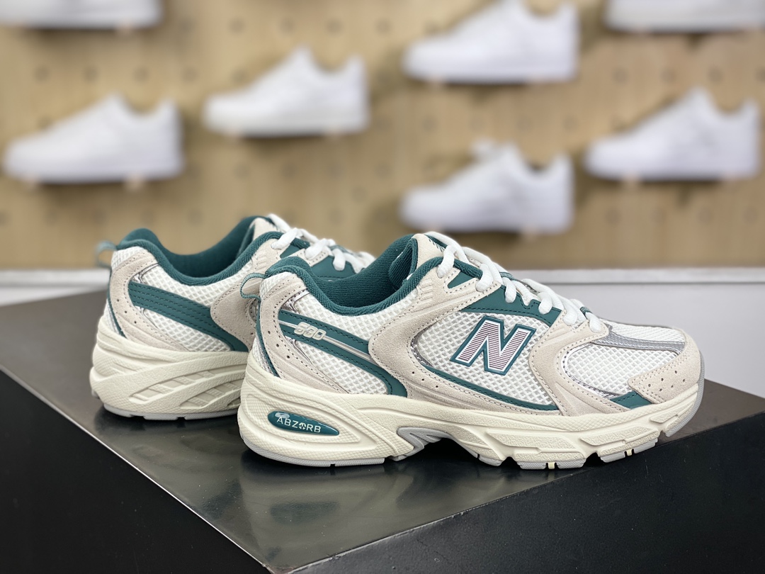 220 NB新百伦New Balance MR530系列低帮复古老爹风休闲运动跑步鞋“米灰水绿”MR530QA