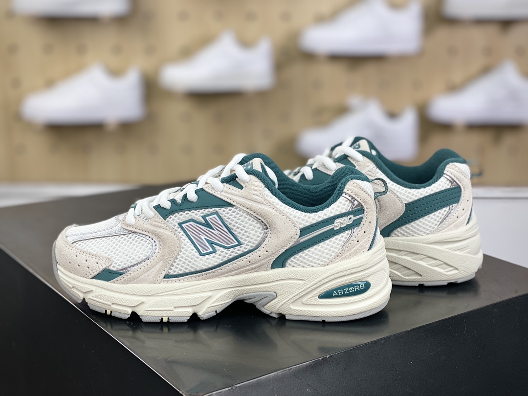 220 NB新百伦New Balance MR530系列低帮复古老爹风休闲运动跑步鞋“米灰水绿”MR530QA