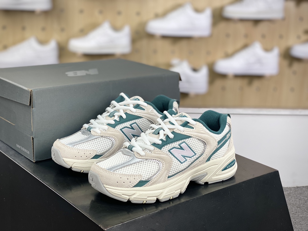 220 NB新百伦New Balance MR530系列低帮复古老爹风休闲运动跑步鞋“米灰水绿”MR530QA