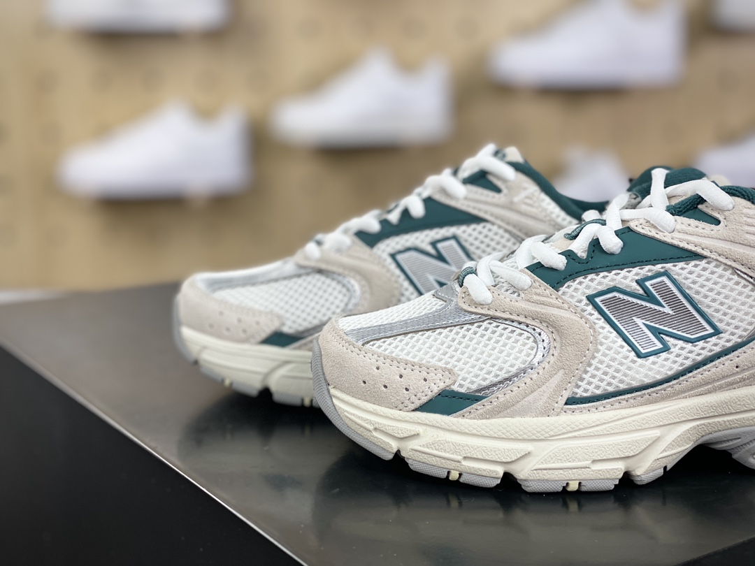 220 NB新百伦New Balance MR530系列低帮复古老爹风休闲运动跑步鞋“米灰水绿”MR530QA