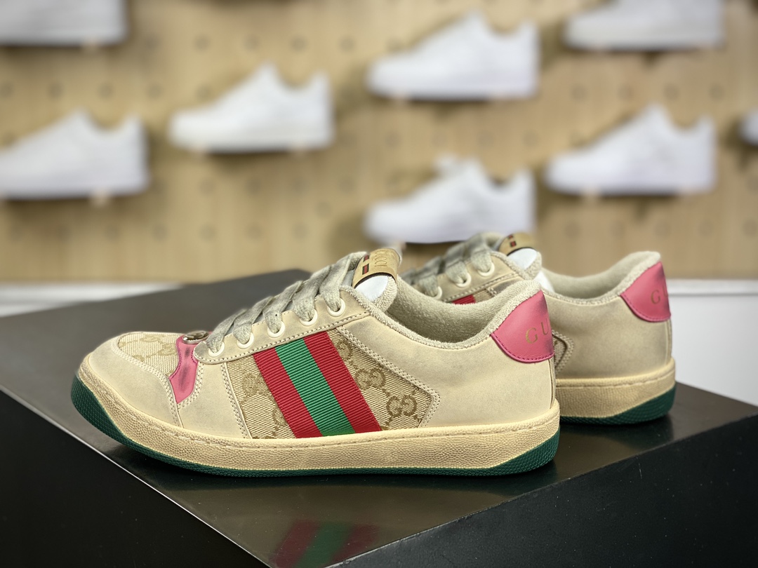 380 古驰Gucci Screener GG Sneaker Low 经典原型系列复古百搭老爹做旧休闲板鞋