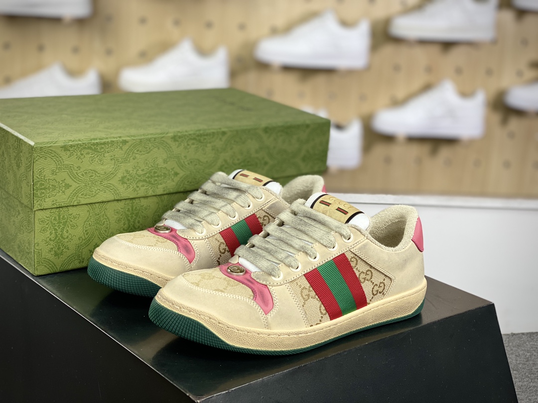 380 古驰Gucci Screener GG Sneaker Low 经典原型系列复古百搭老爹做旧休闲板鞋