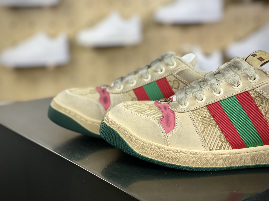 380 古驰Gucci Screener GG Sneaker Low 经典原型系列复古百搭老爹做旧休闲板鞋